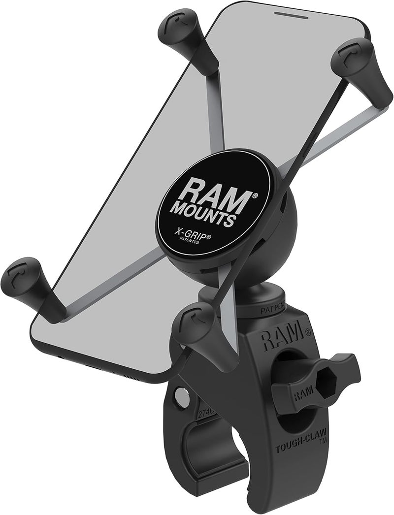 RAM Mounts X-Grip Large Phone Mount with RAM Snap-Link Tough-Claw RAM-HOL-UN10-400U for Motorcycle, ATV/UTV, Bike - Image 1